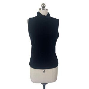 No Boundaries Y2K Velvet Turtleneck Womens JR 15 Black Sleeveless Quiet Luxury